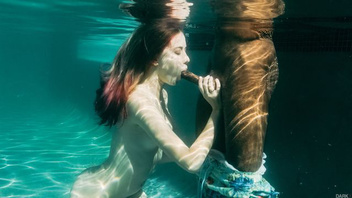 Мокрая обладательница небольшой груди трахается в душе и стонет от черного члена внутри себя