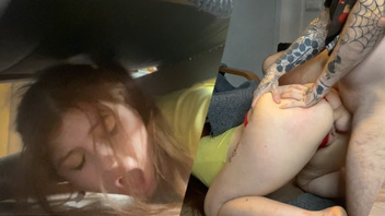 Застряла и была мощно трахнута