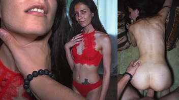 Трахнул красивую суку  и заснял порево