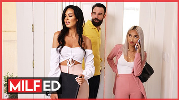 Милфу красотку отлично  отодрал здоровый хрен